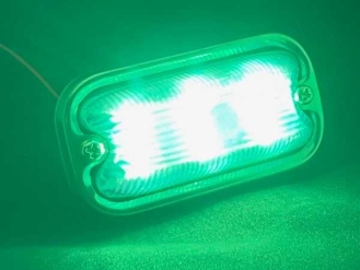 LO-100 LED方形标记，亚克力透镜，绿色，24V