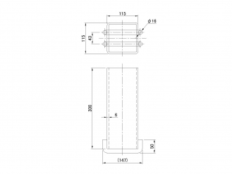 Stunsion guide main body 100 × 100 × 300 mm for wood transportation