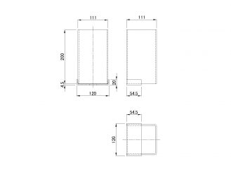 スタンションガイド本体 階段式 100×100×200mm 鋼材運搬用