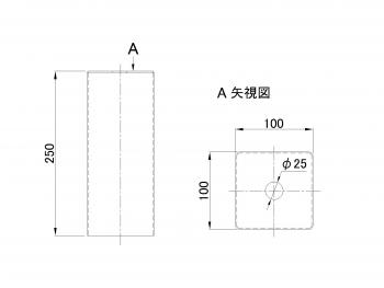 スタンションガイド蓋 100×100×250mm 鋼材運搬用・木材運搬用