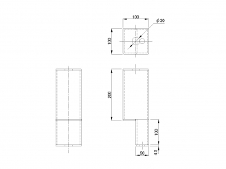 スタンションガイド蓋 階段式 100×100×200mm 鋼材運搬用