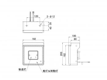 JB 角型LEDテールランプ 単体 赤／白 補修用