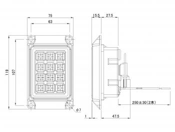 JB LEDマルチテールランプ 単体 橙