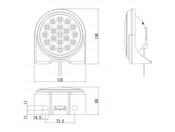 LED圆形伸缩灯VS  -  L 141 VW + VS  -  L 3 D常用于12/24 V.