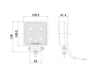 LEDワーキングランプ 角型 LSL-1002BL 青色安全灯 (12/24/48V共用) 15W