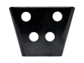 Non-slip bracket, facing type, 4-hole multi-purpose, P=50, black painted