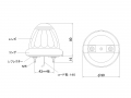 Yak LED Dome Marker CE-451 140mm 24V Yellow