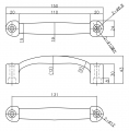 Aluminum handle bus emergency door for L = 150